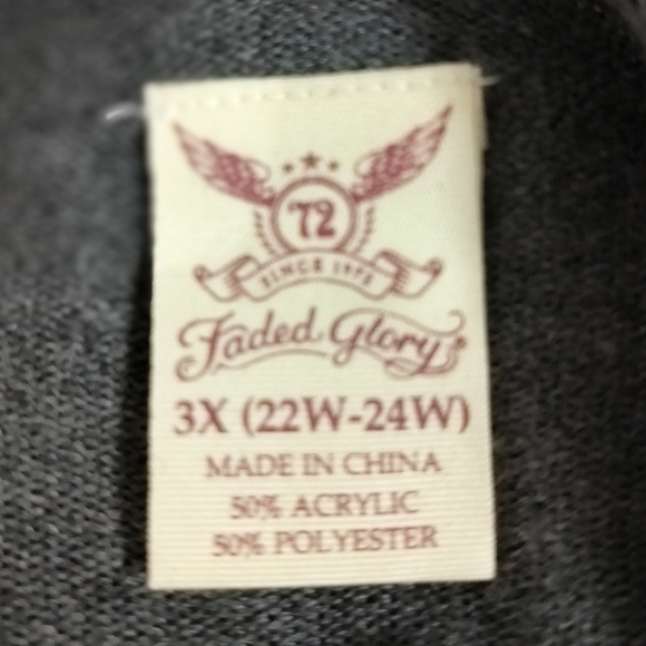 Gray Long Sleeve Cardigan / Size 3X - Picture 6 of 6